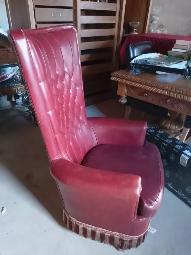 Sillón orejero respaldo alto vintage  años 50