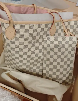 Louis Vuitton Neverfull Blanco Beige