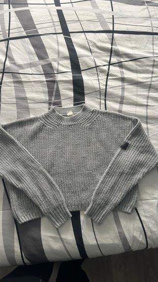 Jersey gris corto New York mujer talla única