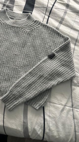 Jersey gris corto New York mujer talla única