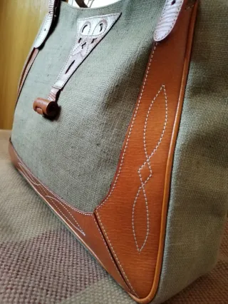 Bolso PIEL y lino