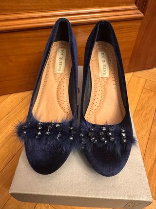 Zapatos TOP QUEENS Azul con Adorno