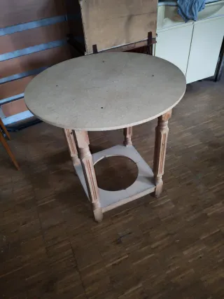 Mesa camilla redonda madera.