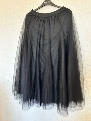 Falda larga gasa negra