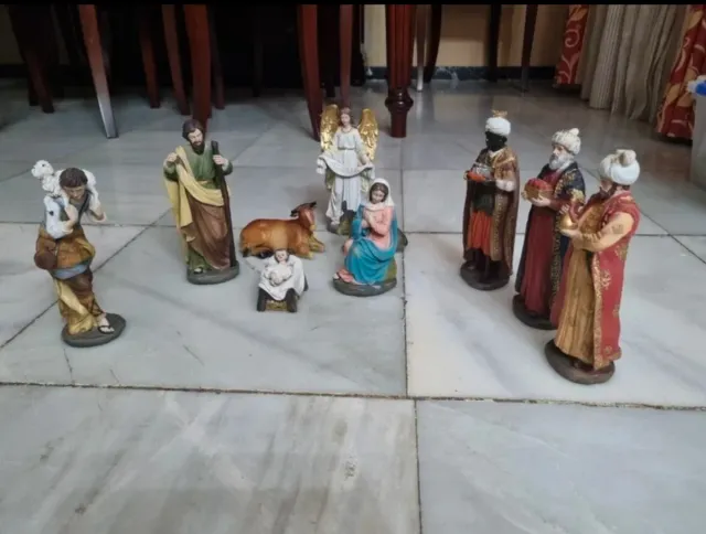 Belén Nacimiento Misterio 21cm Nuovo.