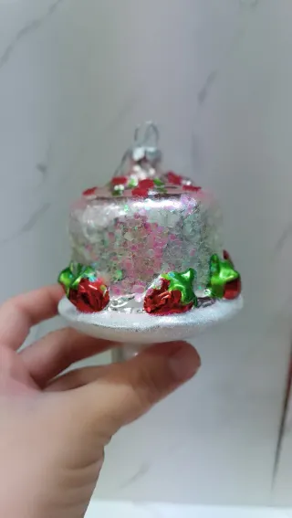 Pallina albero natale torta fragole