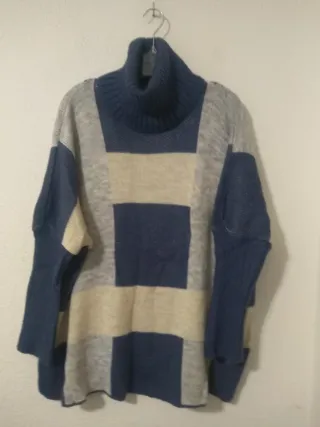 Jersey capa patchwork cuello alto