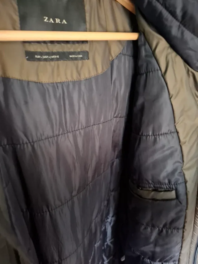 Abrigo Zara Verde Hombre Talla L