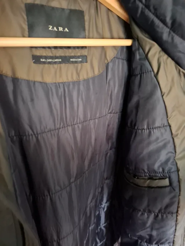 Abrigo Zara Verde Hombre Talla L