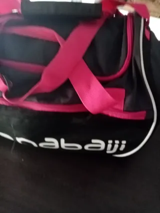 Maletín deportivo Nabaiji niña negro y rosa