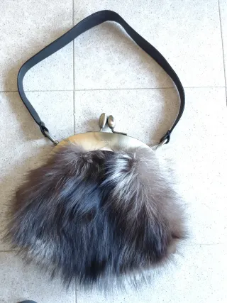 Bolso Piel Negra Renato Angi Gris