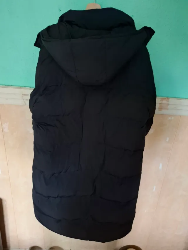 Abrigo largo de Zara, color negro y Talla L