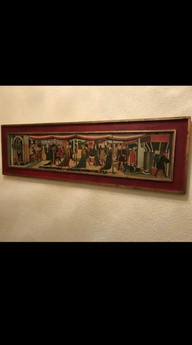 Antico dipinto quadro con cornice dorata