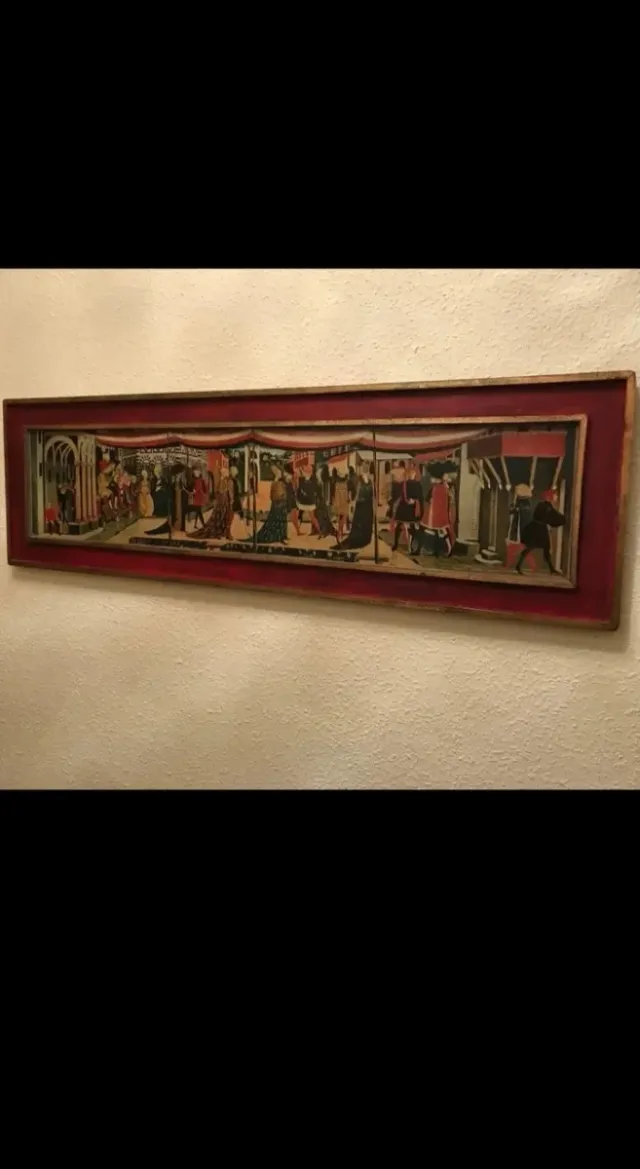 Antico dipinto quadro con cornice dorata