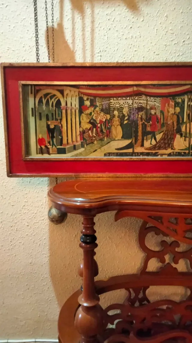 Antico dipinto quadro con cornice dorata