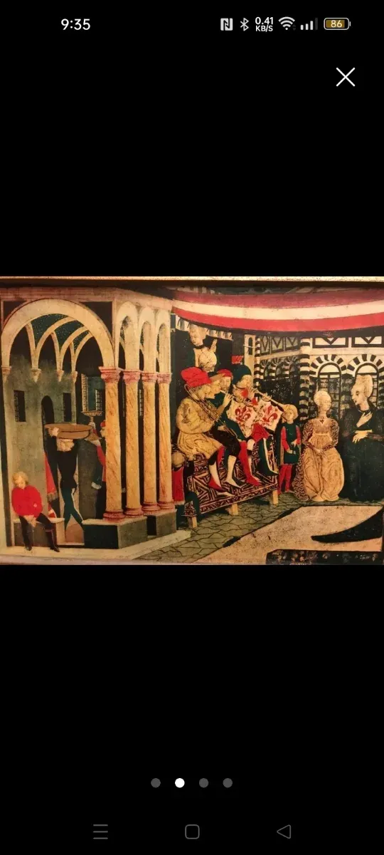 Antico dipinto quadro con cornice dorata