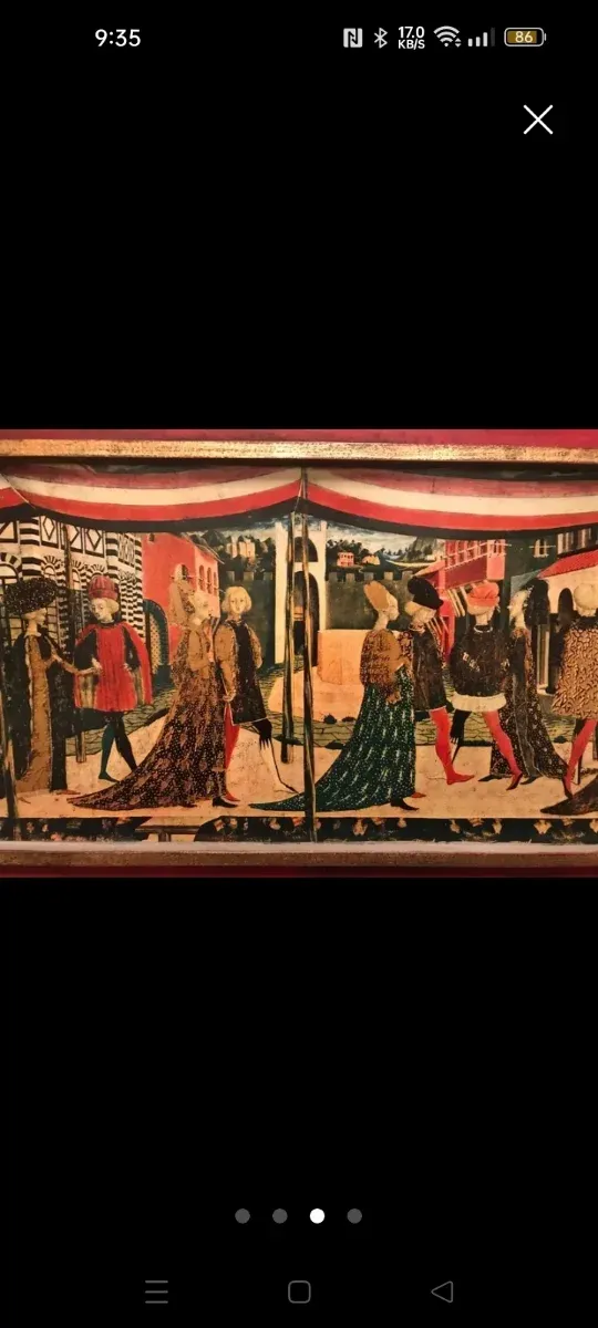 Antico dipinto quadro con cornice dorata