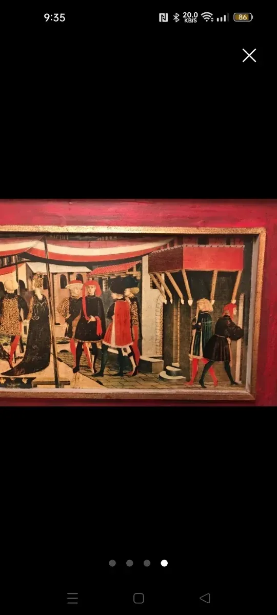 Antico dipinto quadro con cornice dorata