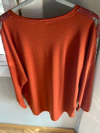 Blusa AdeT Estampada Flecos T XL Nueva