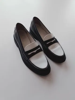 Mocasines Duxe + Dexter Mujer Negros y Blancos