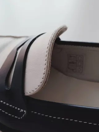 Mocasines Duxe + Dexter Mujer Negros y Blancos