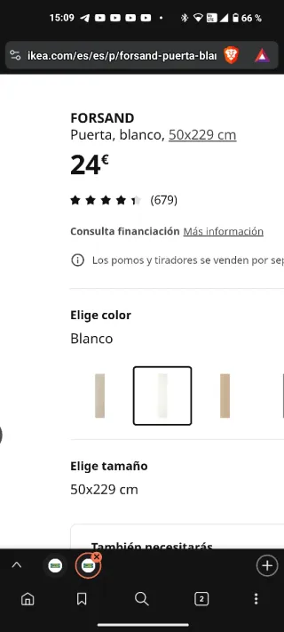 Estructura Armario PAX Ikea Blanco 50cm con puerta