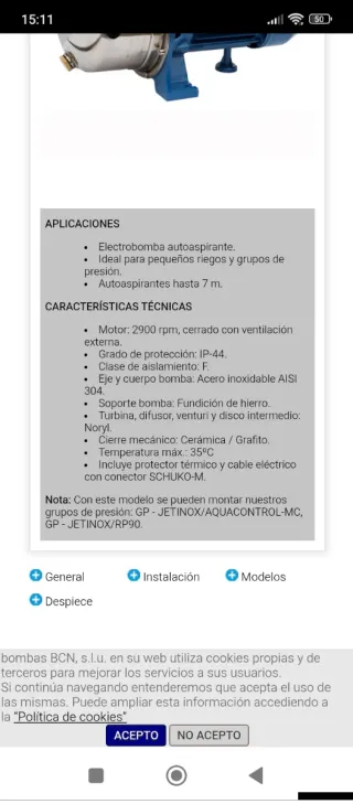 Bomba de agua Prinze