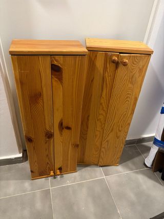2 armarios de madera para baño