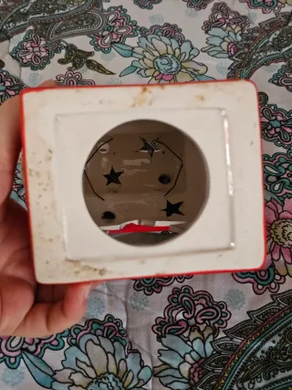 Portacandele Lanterna Ceramica Rossa Stelle