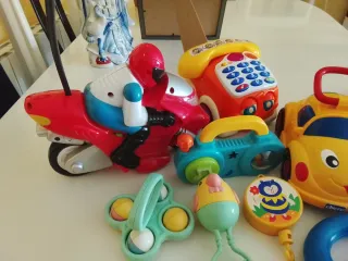 Lote Juguetes Moto, Teléfonos, Cochecito