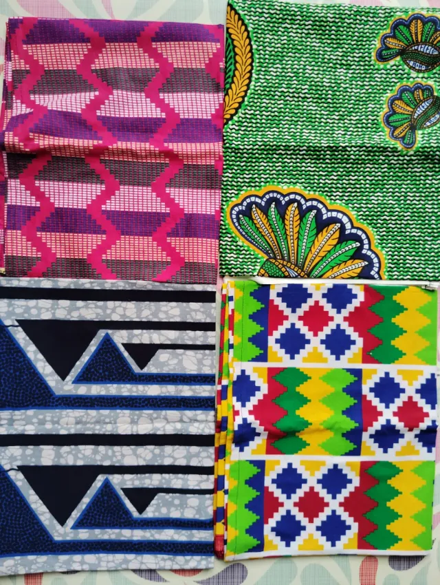 LOTE n°7 retales wax africano 100% algodón