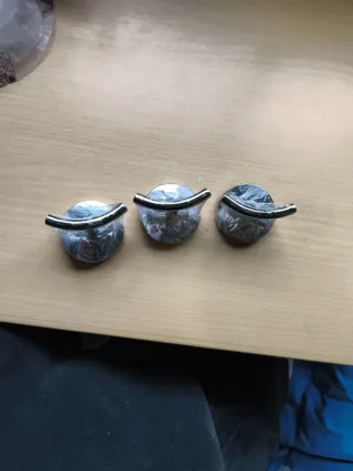 3 Perchas de Lavabo Metal Plateado