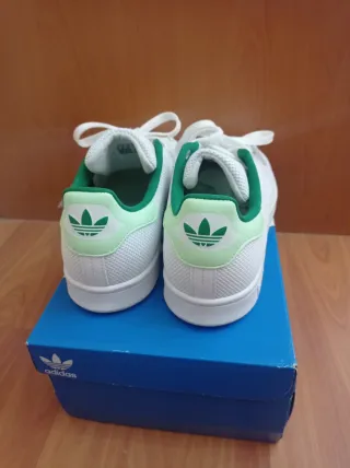 Zapatillas Adidas Stan Smith Blancas y Verdes Tall