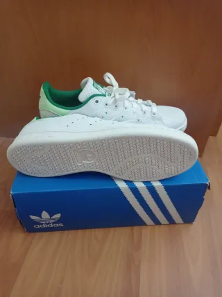 Zapatillas Adidas Stan Smith Blancas y Verdes Tall