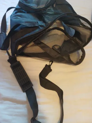 Transportín tela perro beige y negro