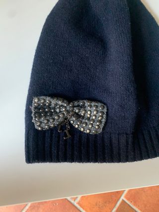 Cappello lana misto cashmere blu