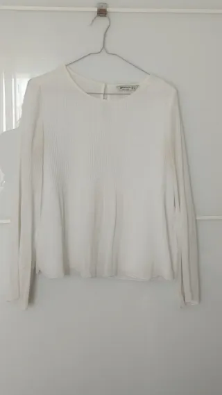 Camisa Stradivarius Blanca Talla S