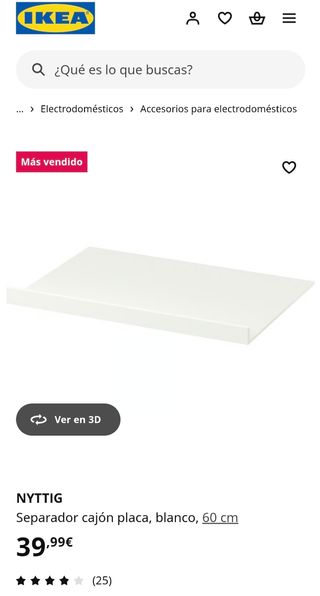 Separador IKEA NYTTIG blanco 60 cm