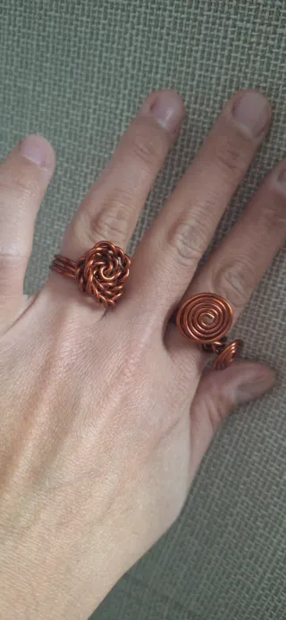 Set 2 anelli artigianali filati