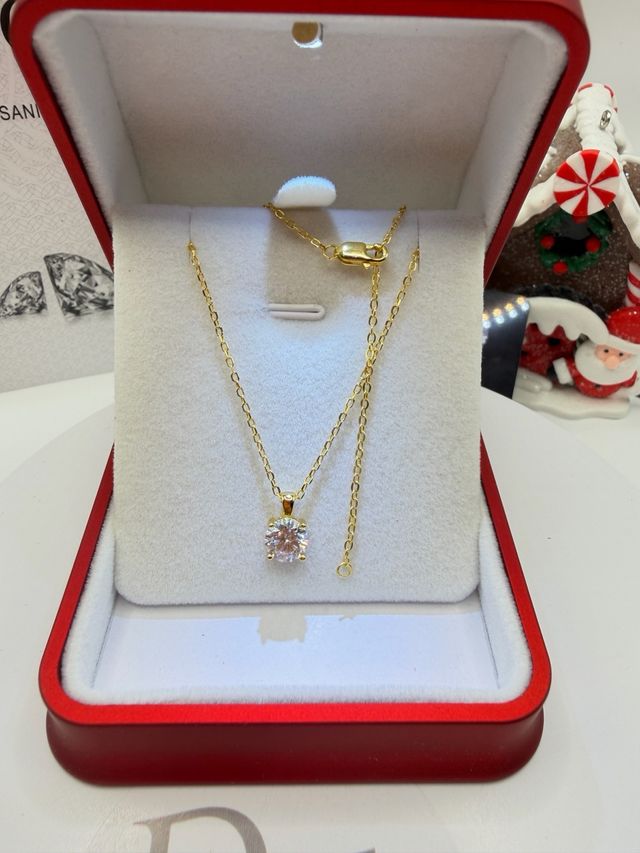 Collana Punto Luce Moissanite 1 ct Oro