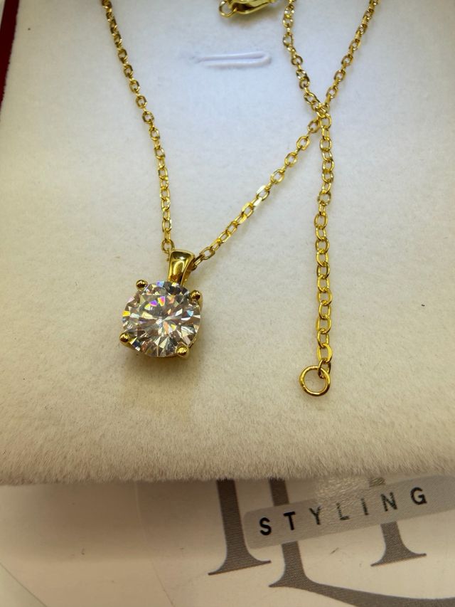 Collana Punto Luce Moissanite 1 ct Oro