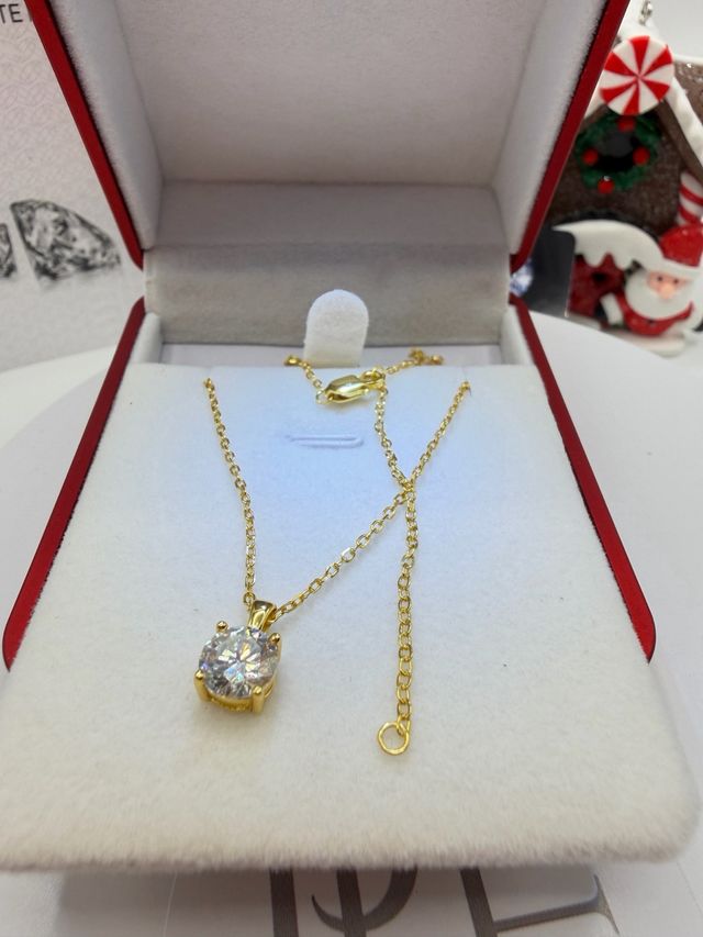 Collana Punto Luce Moissanite 1 ct Oro