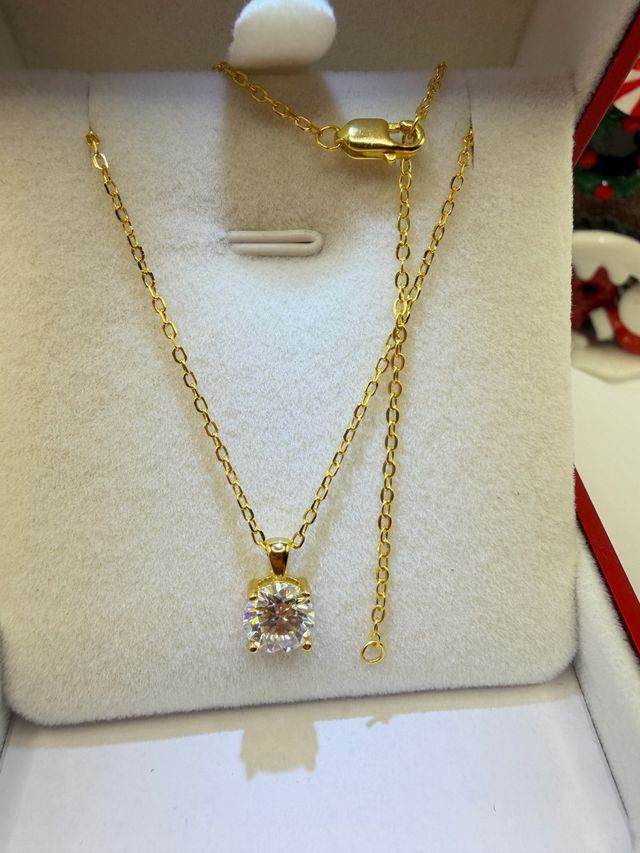 Collana Punto Luce Moissanite 1 ct Oro