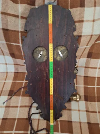 TELEFONO PARED ANTIGUO LATON y MADERA