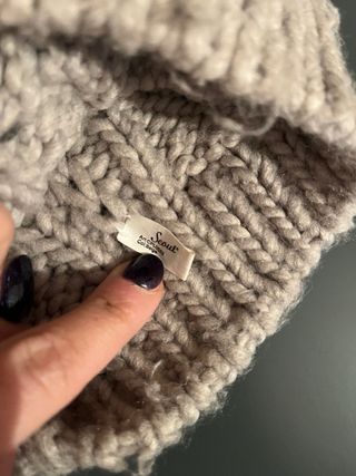 Berretto lana beige trecce