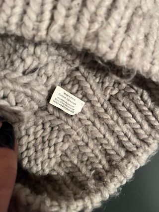 Berretto lana beige trecce