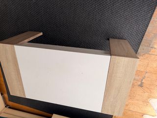 Mesita de salón madera y blanco