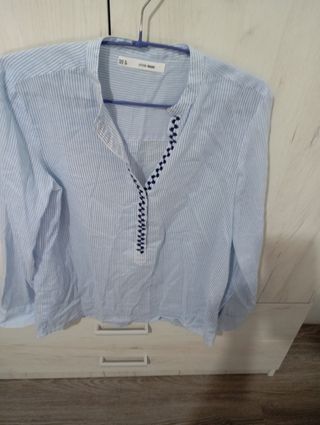 Camisa Sfera Basic Talla S Rayas Azules