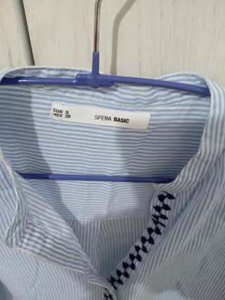 Camisa Sfera Basic Talla S Rayas Azules