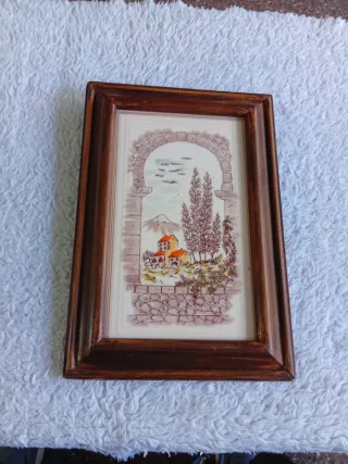 Baldosa Vintage Enmarcada Paisaje